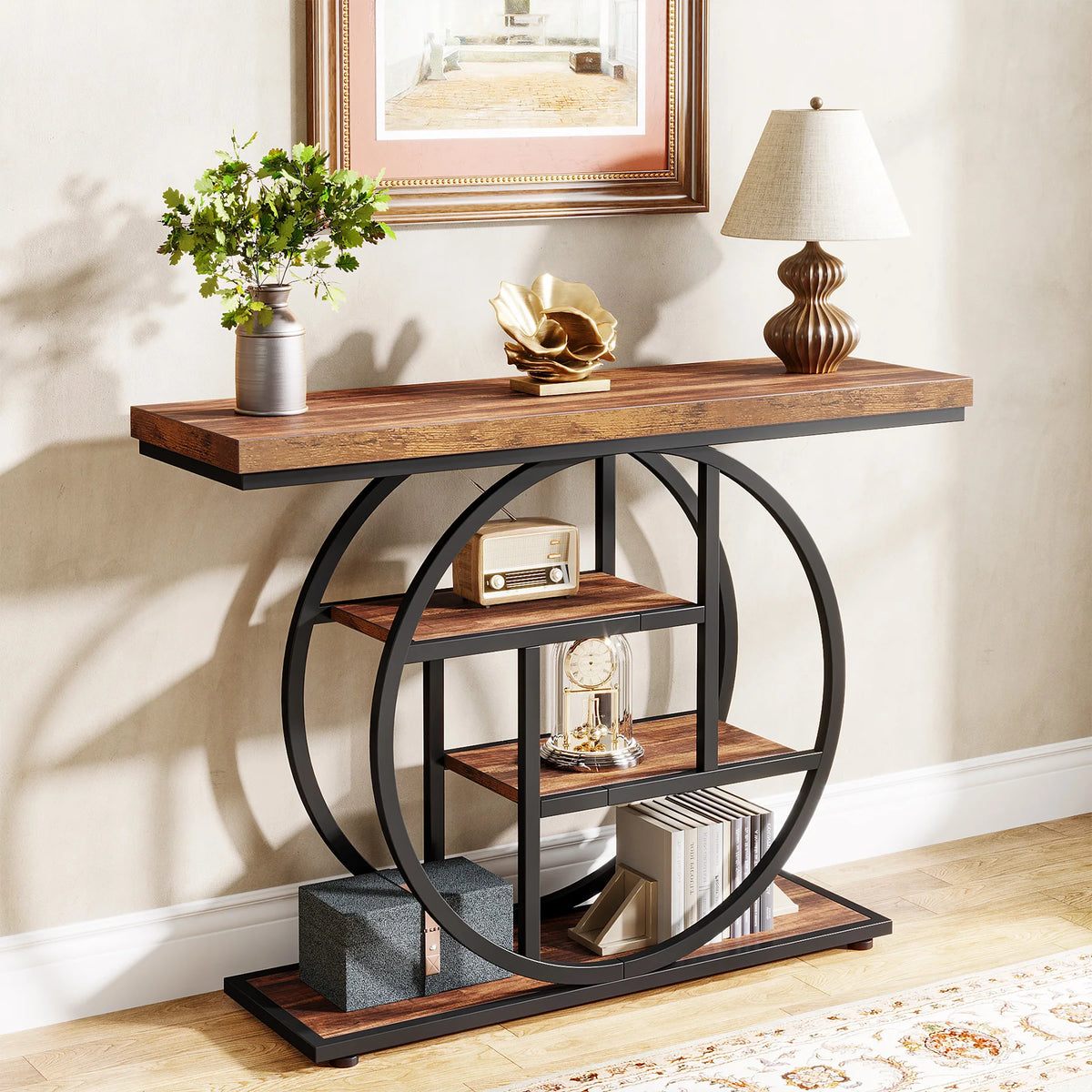 Tribesigns Four Tier Industrial Console Table