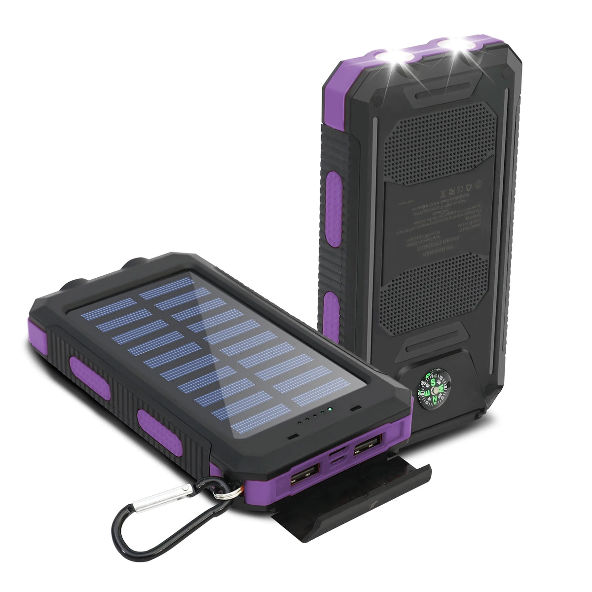 Waterproof Portable Solar Power Bank With Dual USB Ports