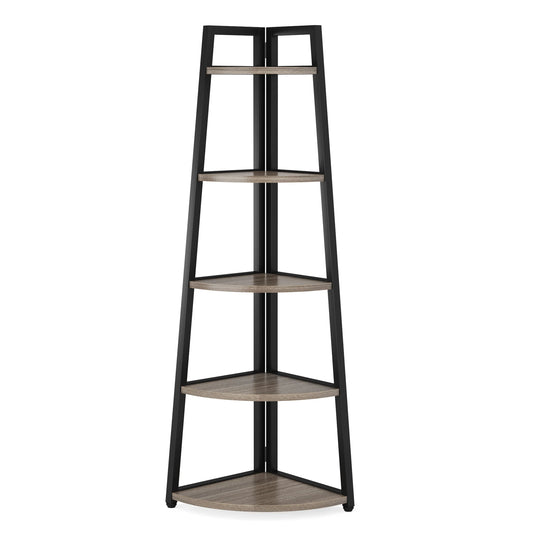 Tribesigns Five Tier Wooden Corner Bookshelf