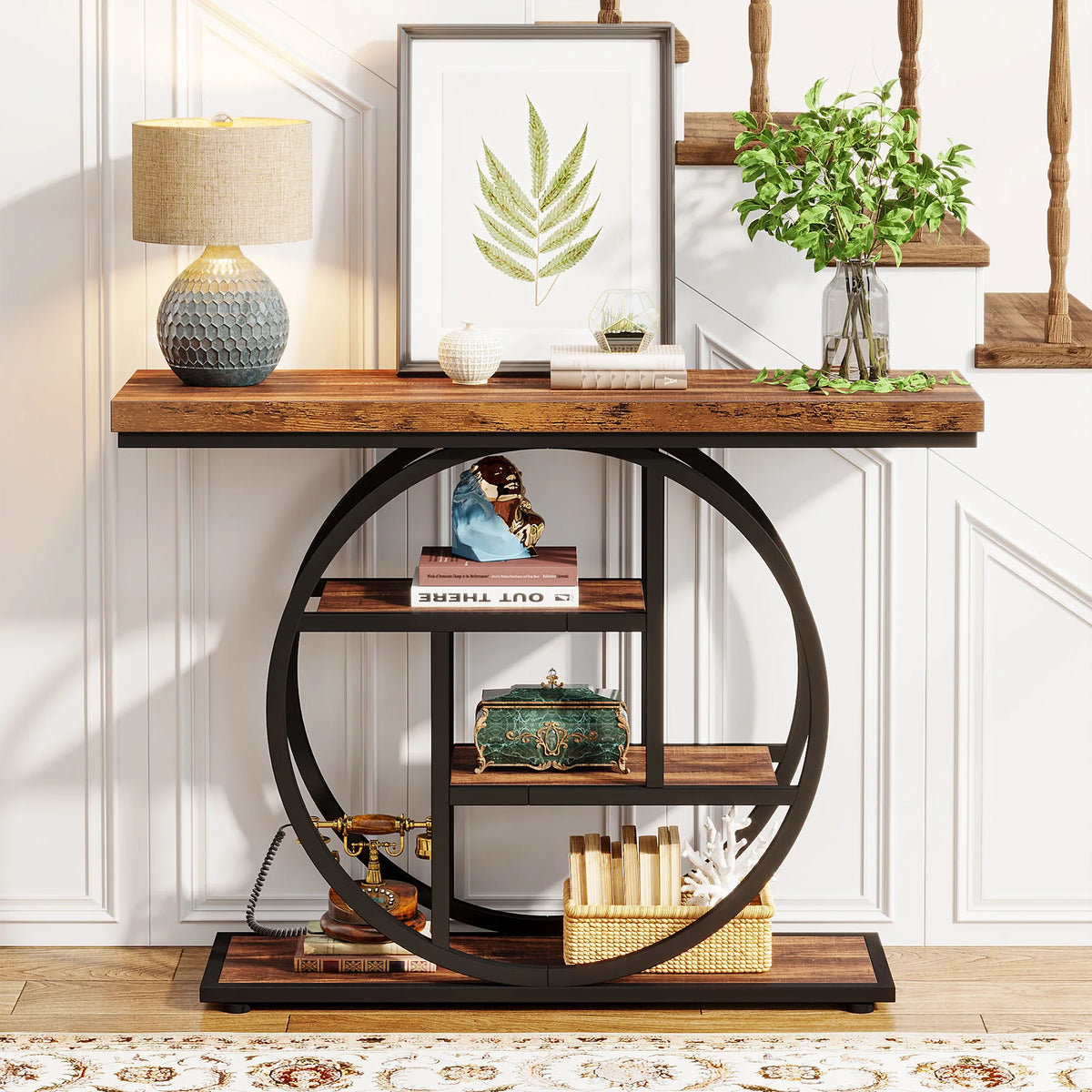 Tribesigns Four Tier Industrial Entryway Console Table