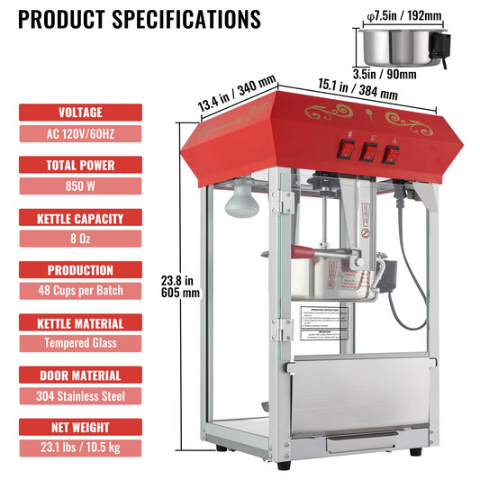 SucceBuy Countertop Popcorn Popper Machine