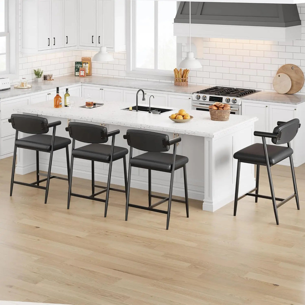Twister CK Modern Bar Stools With Back And Upholstered Seat