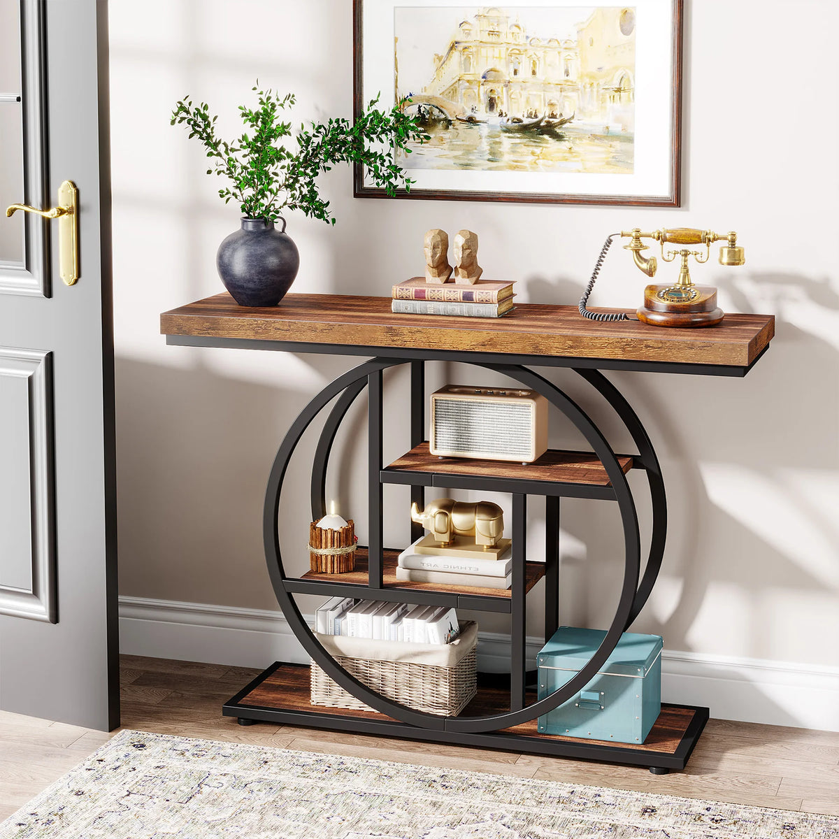 Tribesigns Four Tier Industrial Entryway Console Table