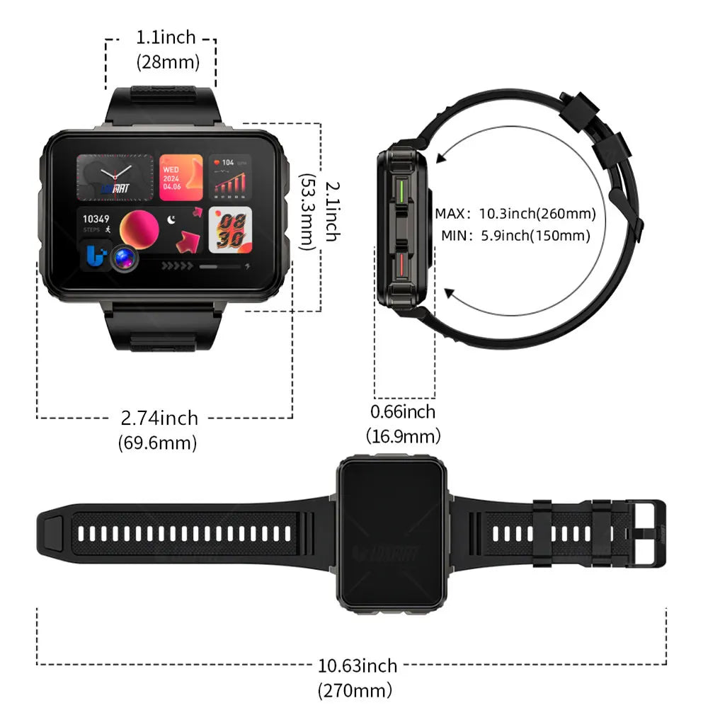 LOKMAT Android 4G Smartwatch Phone With Dual Cameras