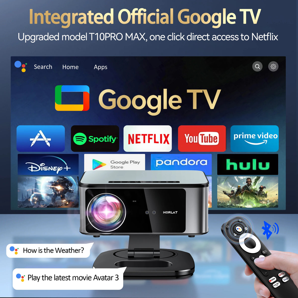 Horlat Wireless Smart Home Theater Projector