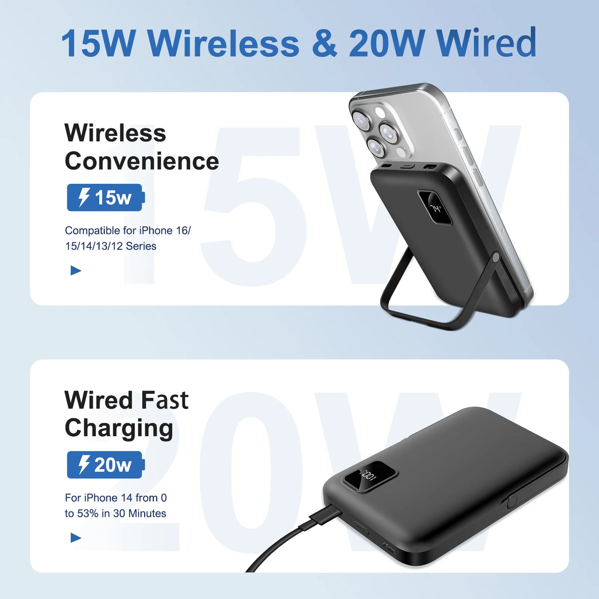 Magnetic Wireless Power Bank With Fast Charging