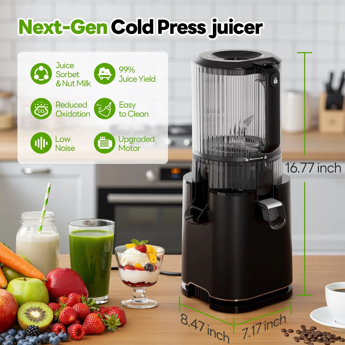 Aeitto Cold Press Juicer With Three Strainers