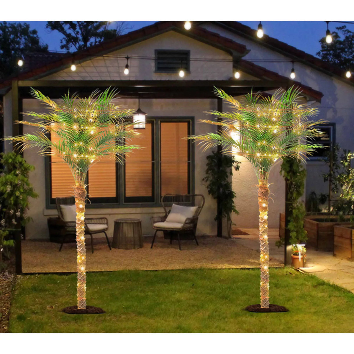 Olitree Faux Golden Cane Palm Tree For Indoor Decor