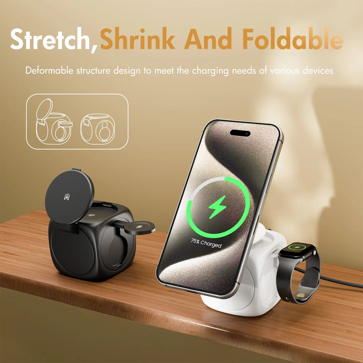 3 In 1 Magnetic Foldable Wireless Charger Station