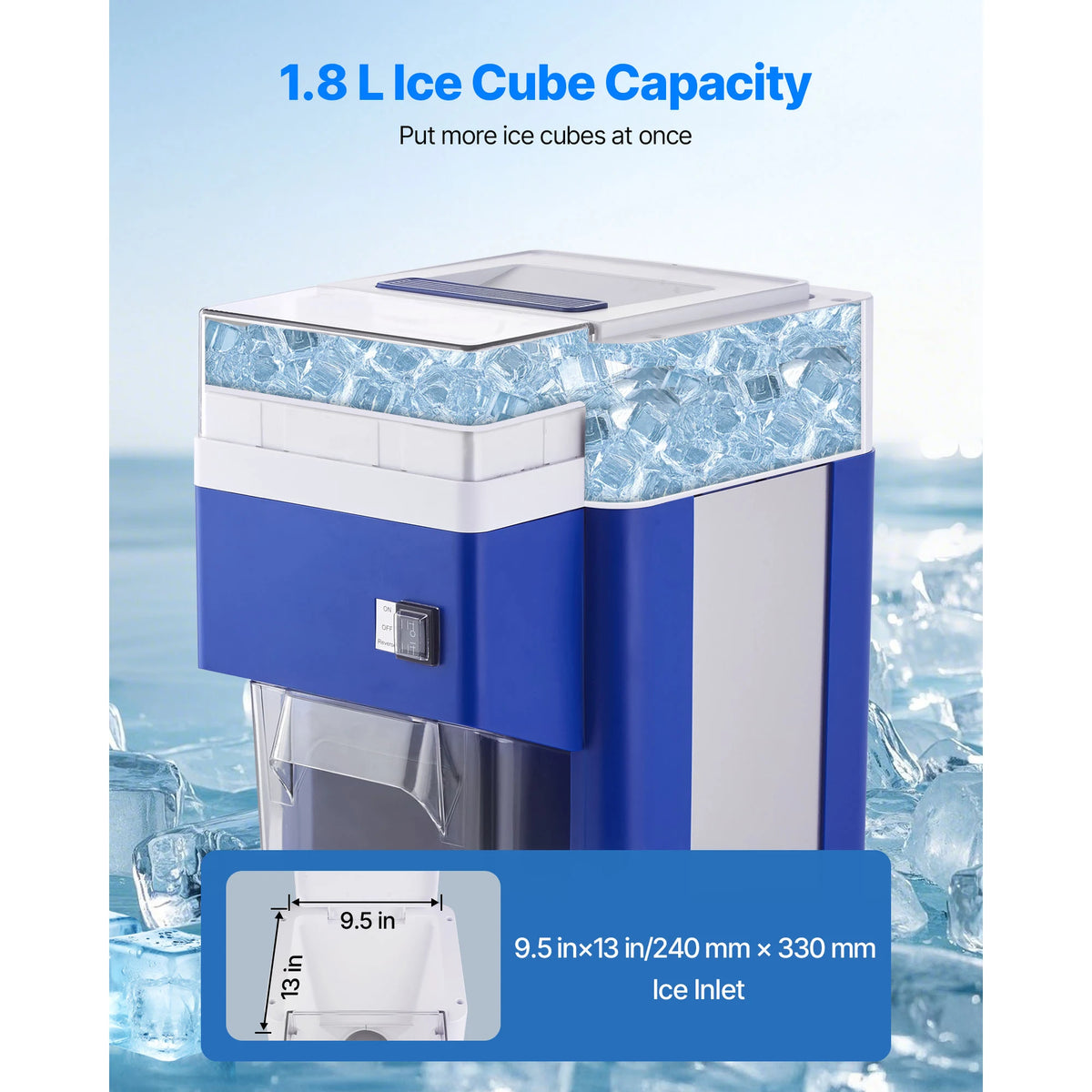 VEVOR Commercial Snow Cone Ice Shaver Stainless Steel Blades
