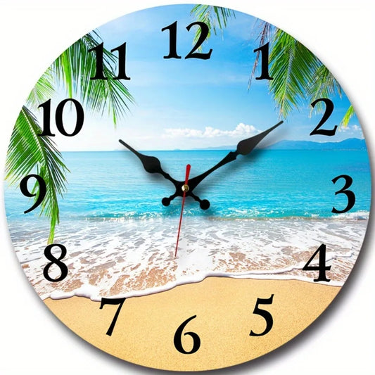 XMSJ Modern Wooden Round Silent Wall Clock