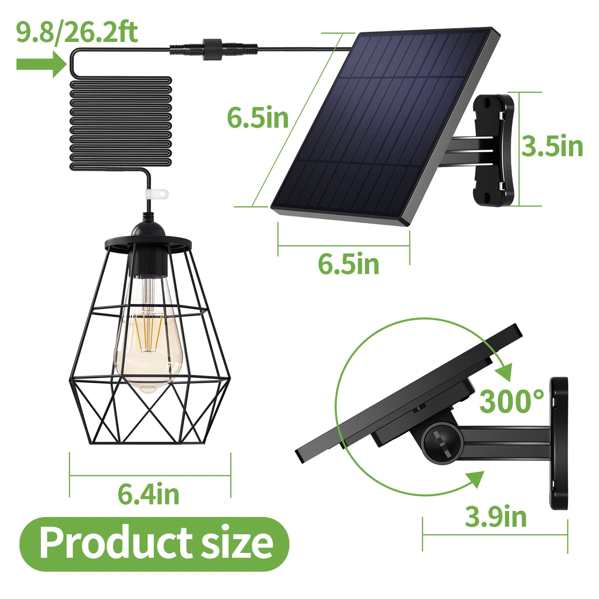 Intelamp Solar Pendant Light 4000mAh Indoor Outdoor