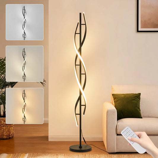 IYUNXI Modern LED Spiral Floor Lamp With Remote Control