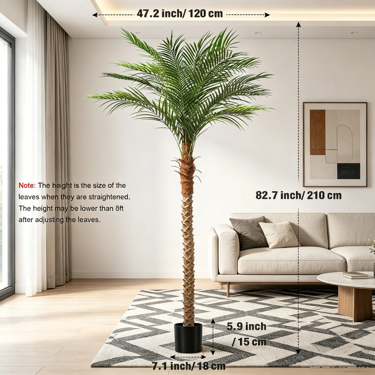 Olitree Faux Golden Cane Palm Tree For Indoor Decor