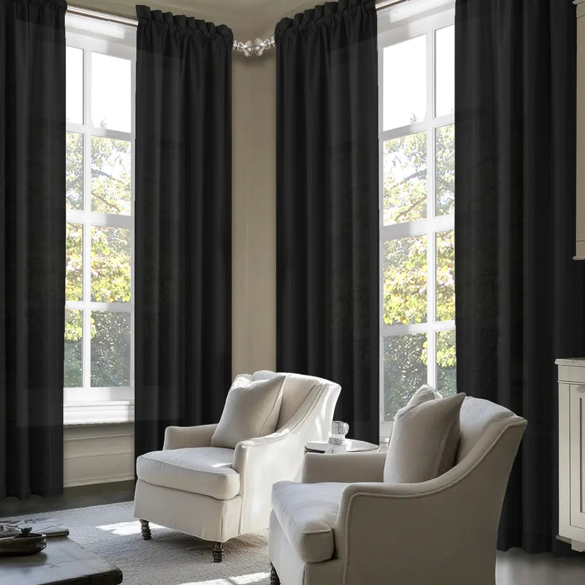 Sabalanica Light Filtering Polyester Curtain Set