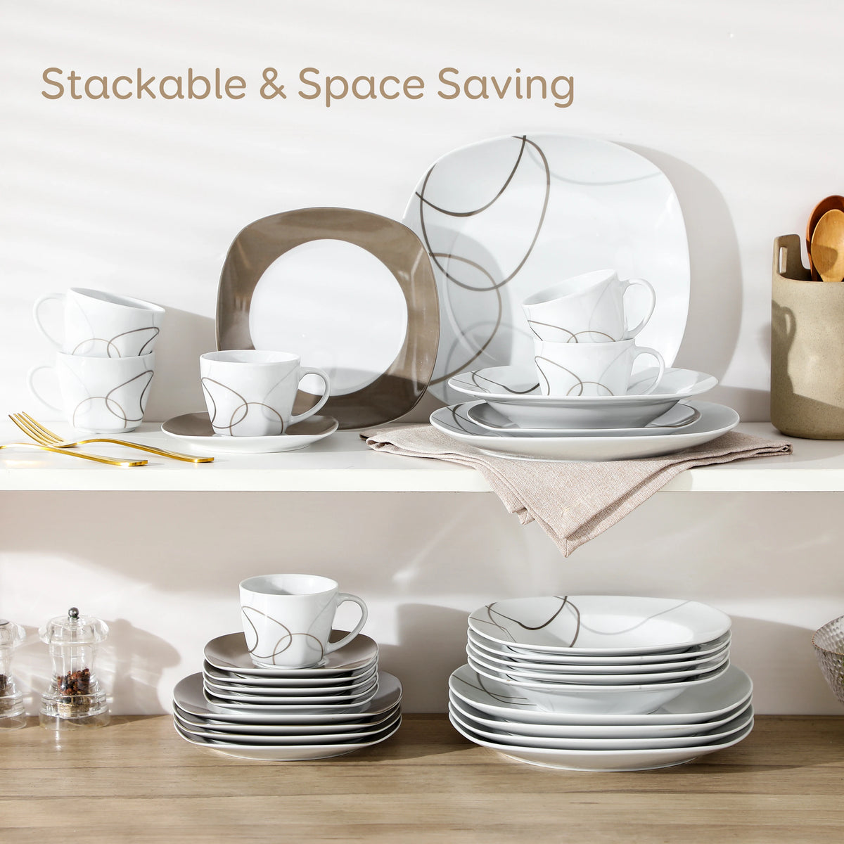 Malacasa Porcelain Ceramic Dinnerware Set