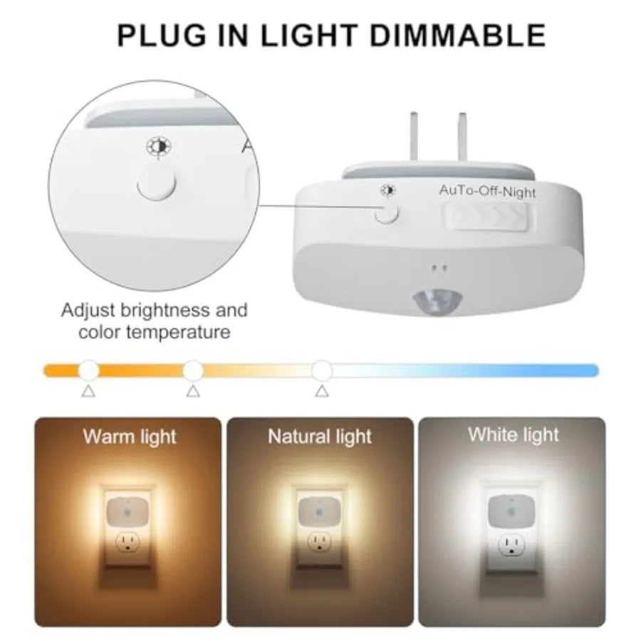Dimmable Plug In LED Night Light With Motion Sensor