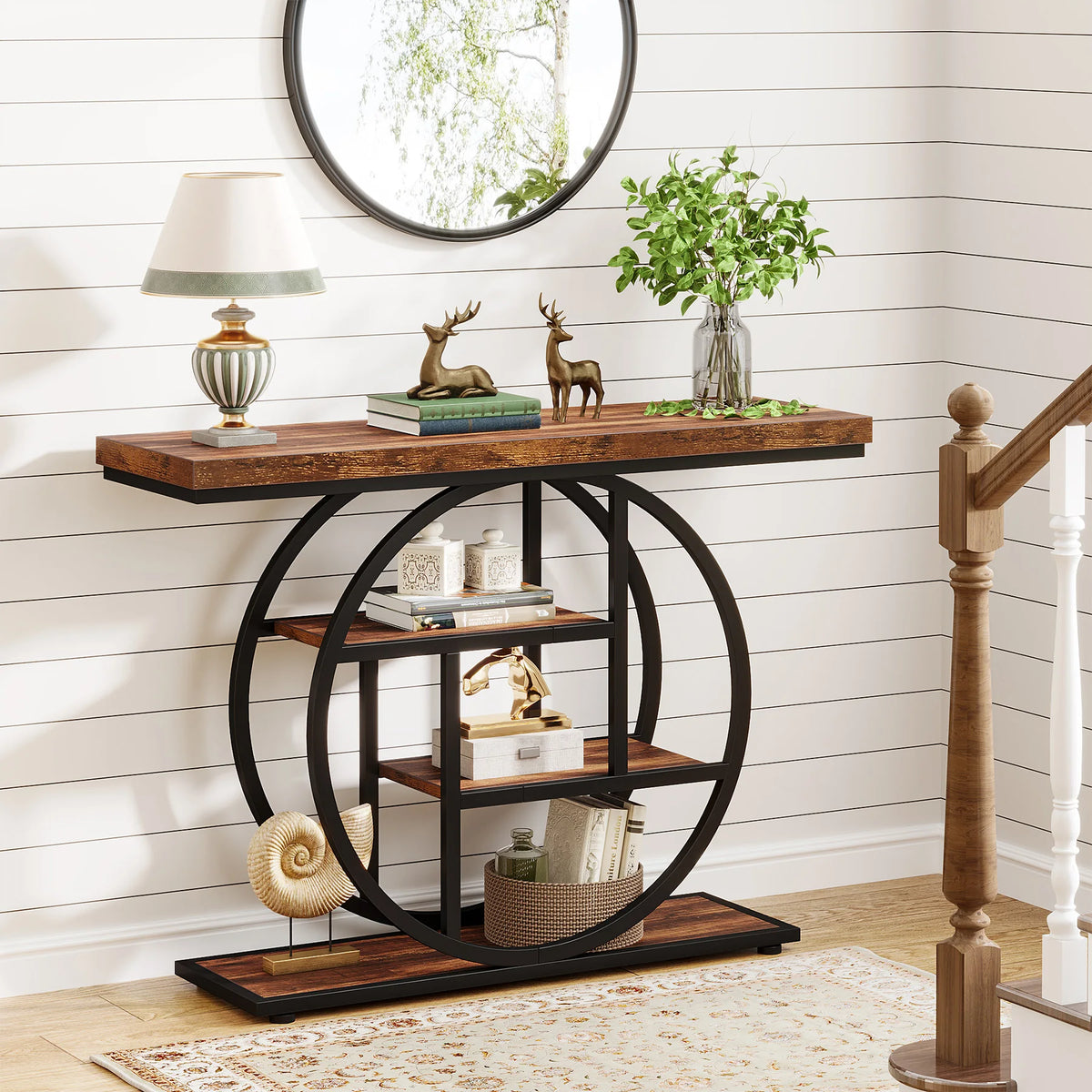 Tribesigns Four Tier Industrial Entryway Console Table