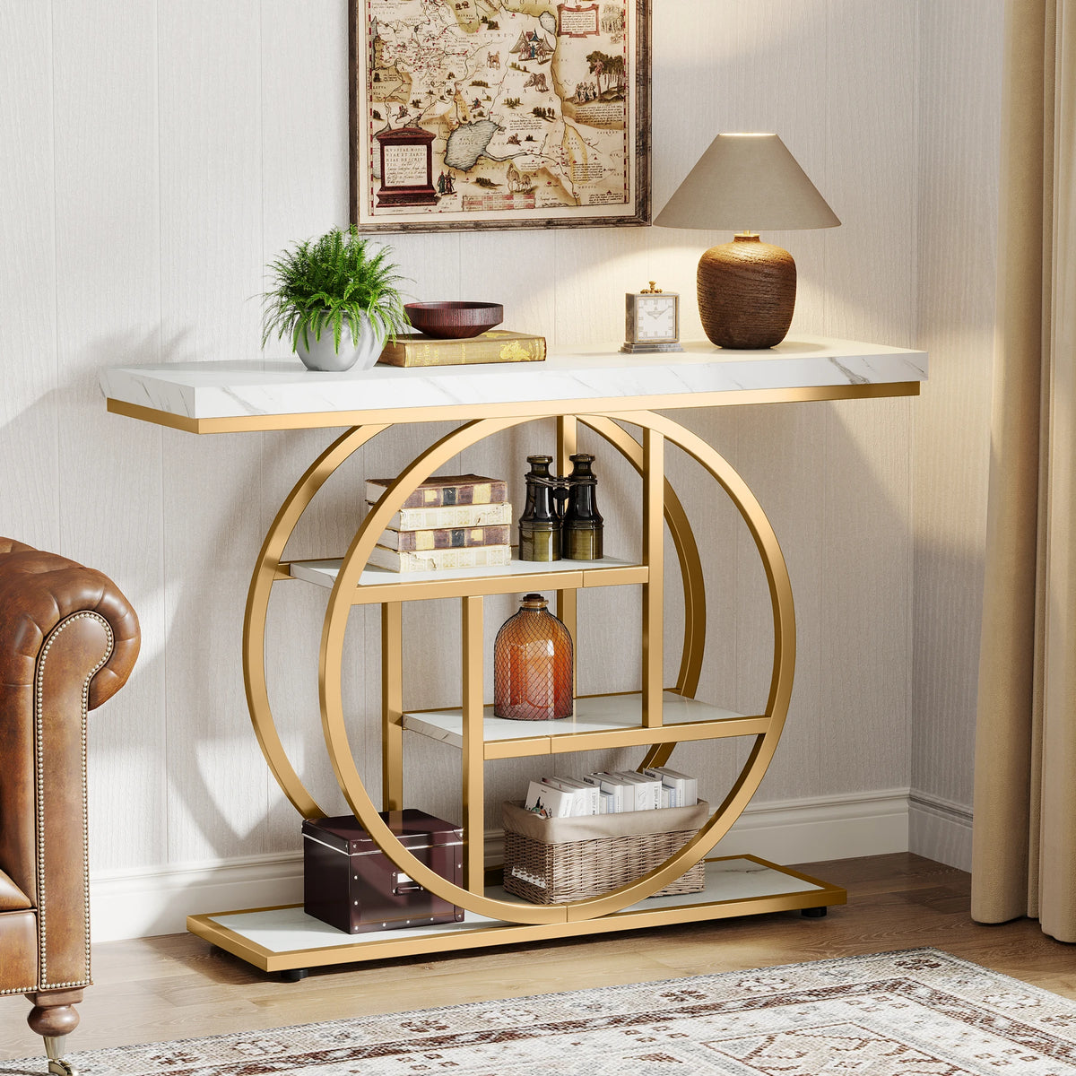 Tribesigns Four Tier Industrial Console Table