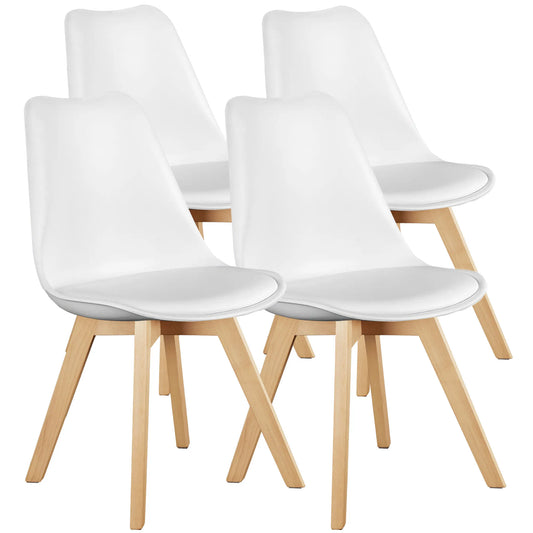 JHK PU Leather Dining Chairs With Wooden Legs