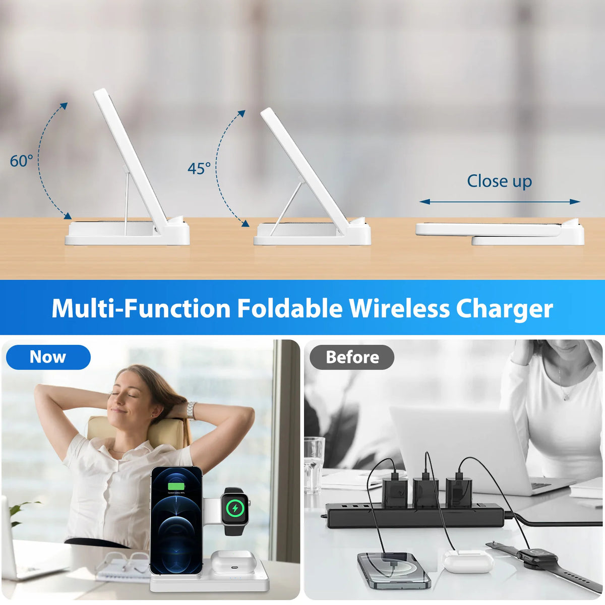 Foldable 15W Magnetic Wireless Charging Station