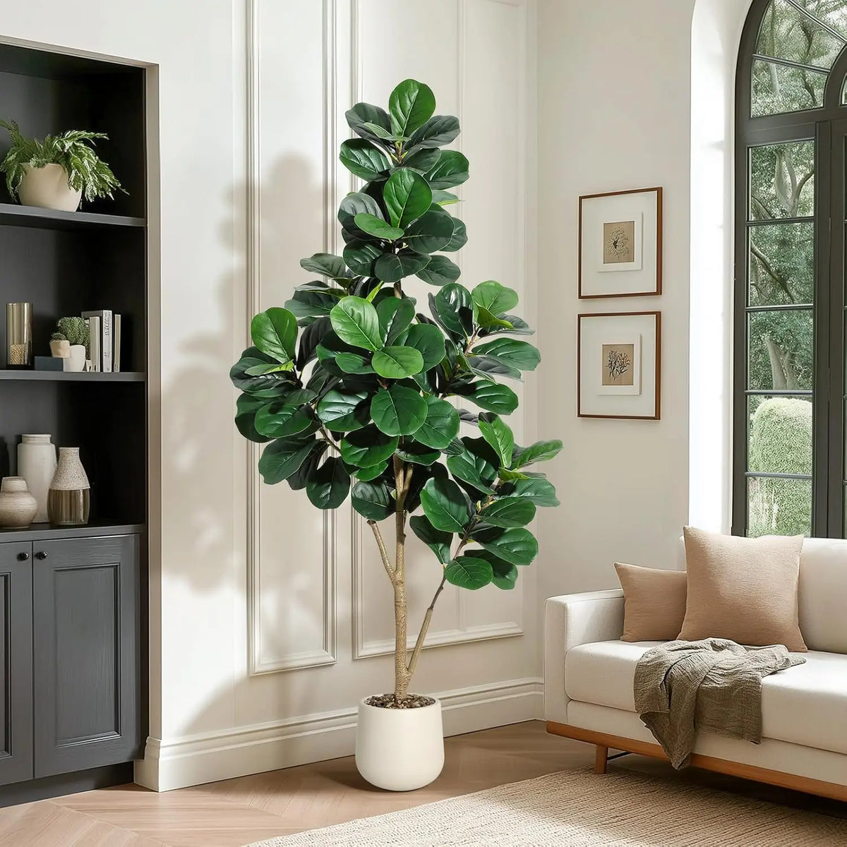 HiMiss Artificial Fiddle Leaf Fig Tree In Planter