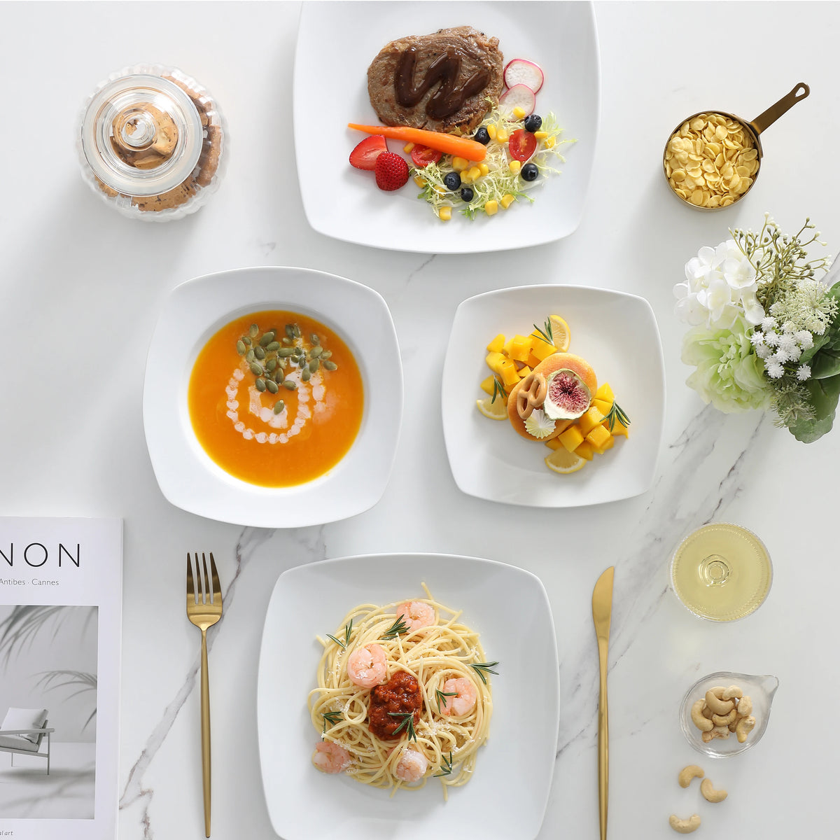 MALACASA Julia Porcelain Dinnerware Set