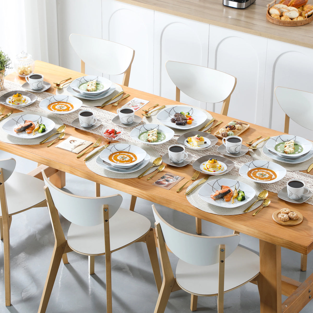 Malacasa Porcelain Ceramic Dinnerware Set