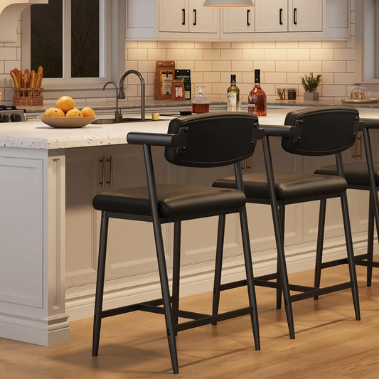 Twister CK Modern Bar Stools With Back And Upholstered Seat