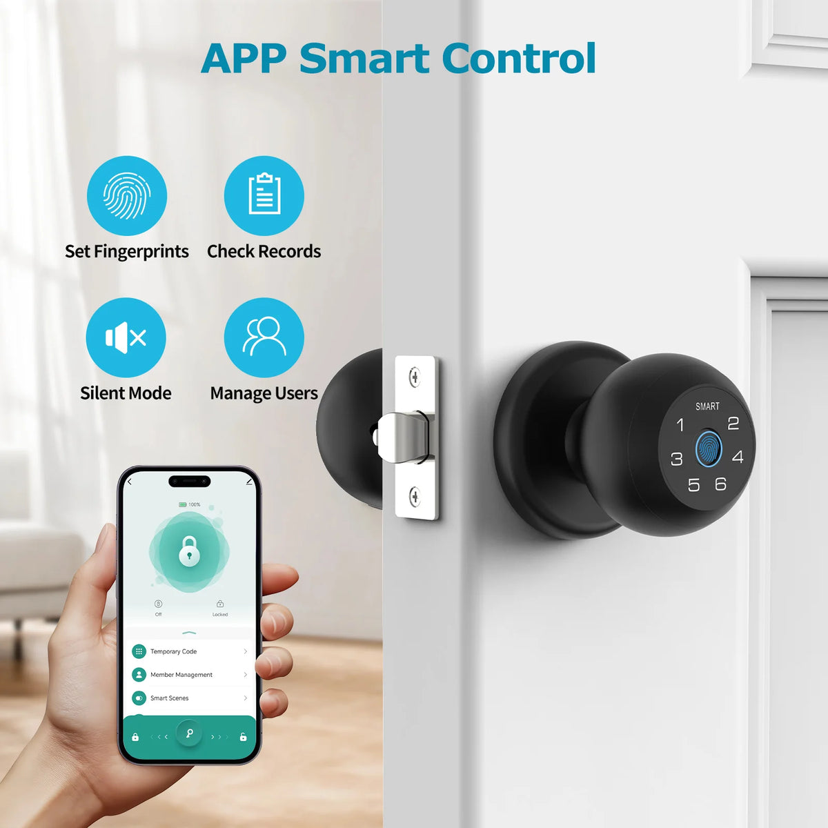 Viladepot Fingerprint Smart Door Lock With App Control