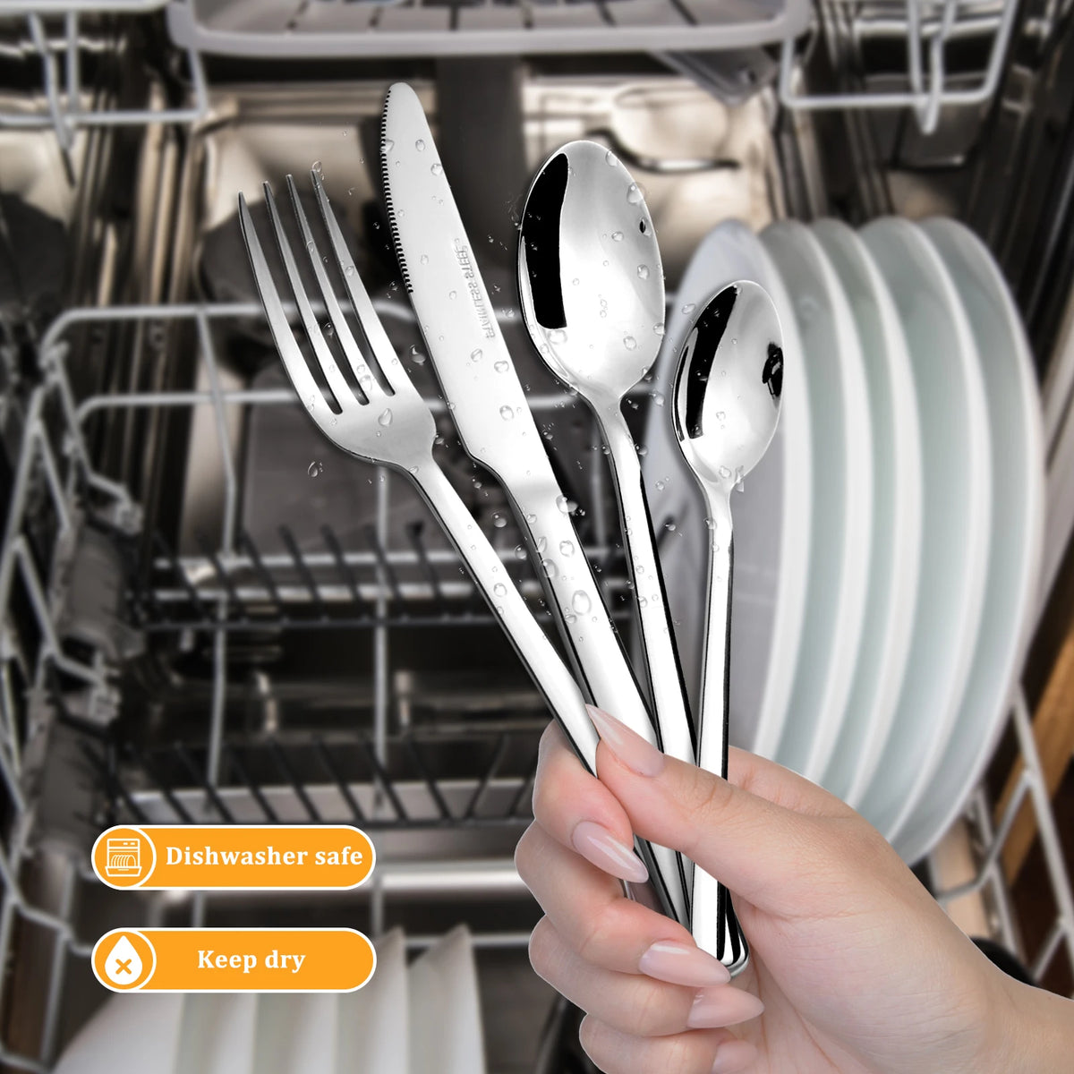 HANSMART Stainless Steel Flatware Set for Home Dining