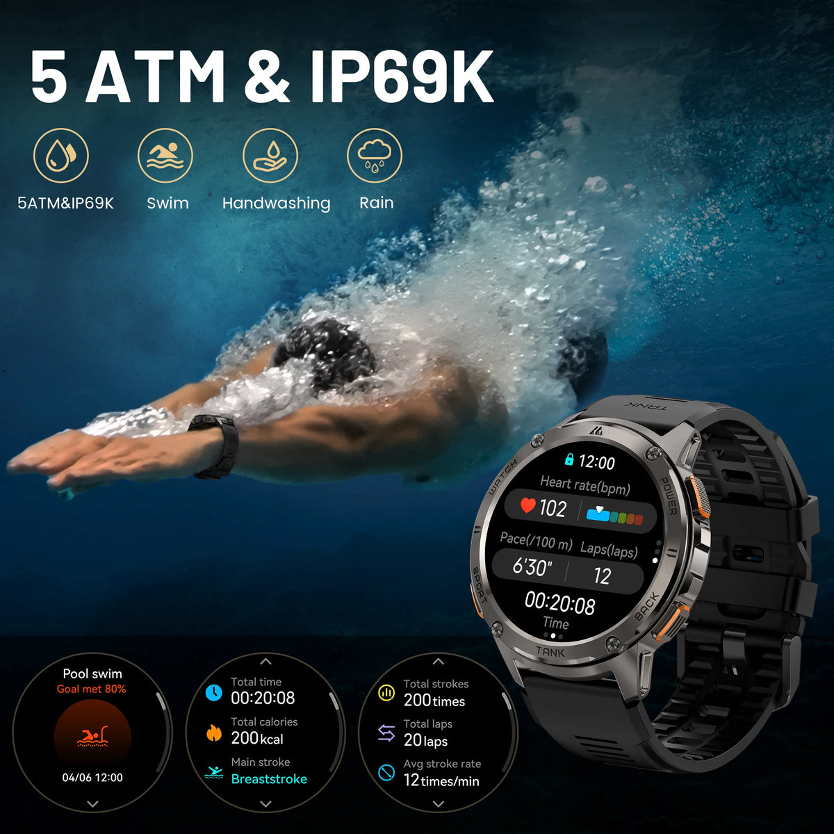 KOSPET TANK T3 Smartwatch With Call And Text