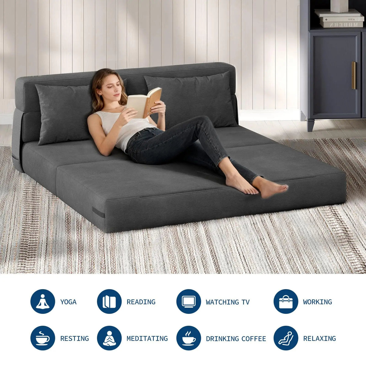 HobbyLane Four In One Folding Sofa Bed With Pillow