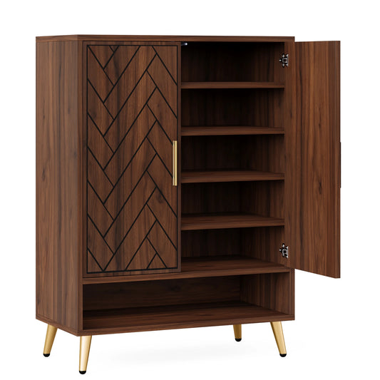 Tribesigns Antique Wooden Shoe Storage Cabinet