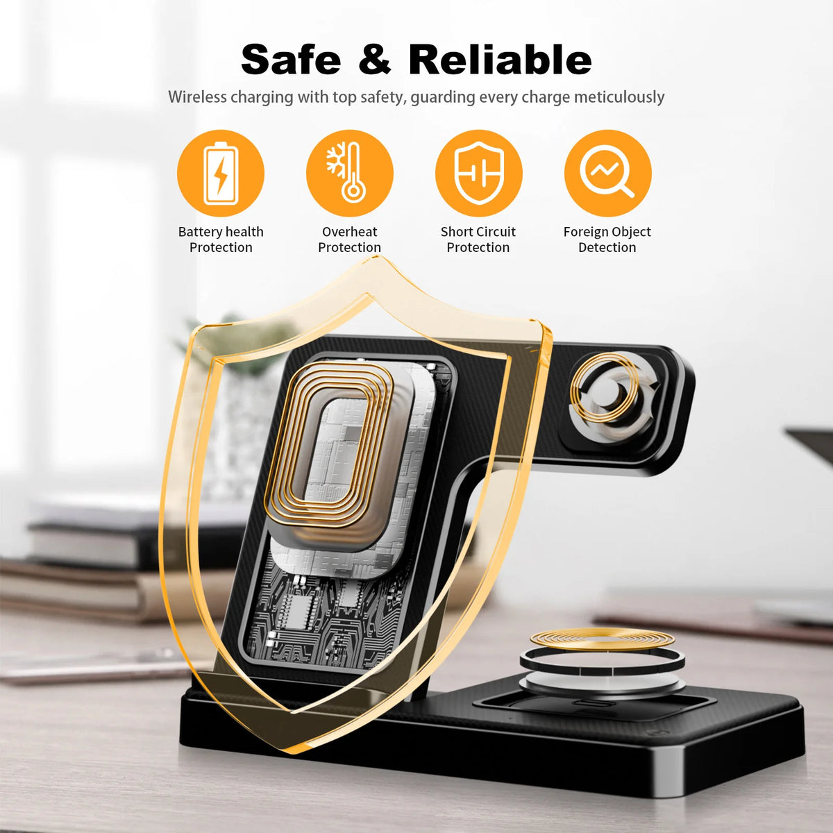 15W Magnetic Wireless Triple Foldable Charger Station