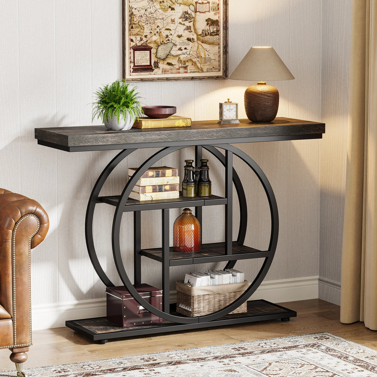 Tribesigns Four Tier Industrial Console Table