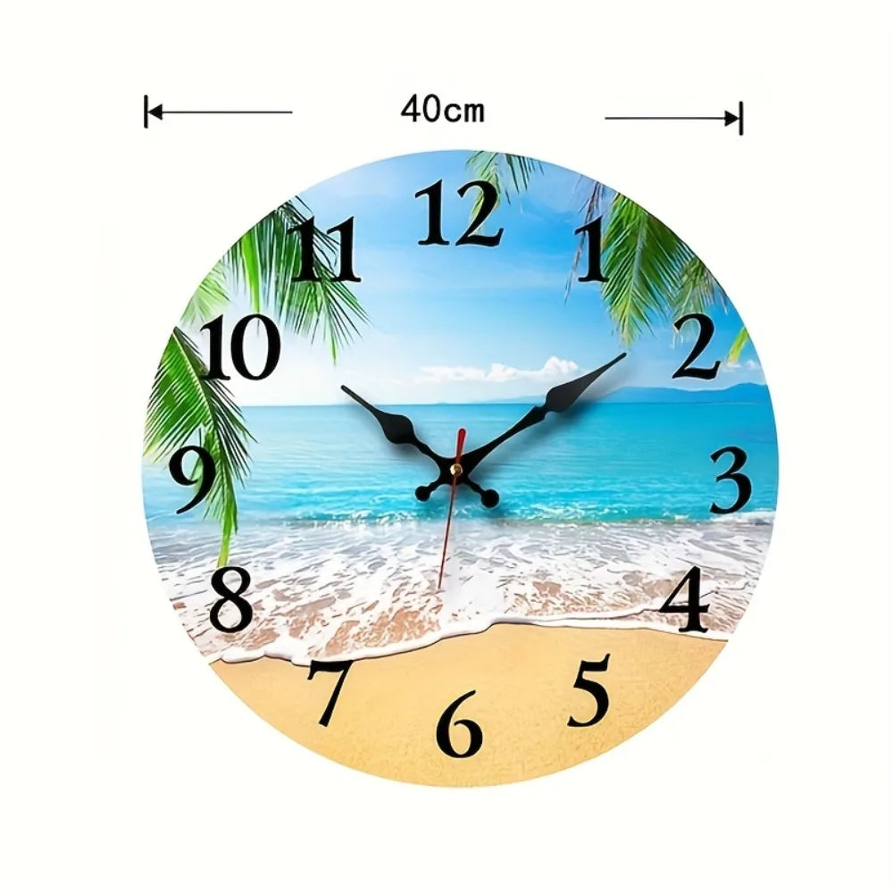 XMSJ Modern Wooden Round Silent Wall Clock