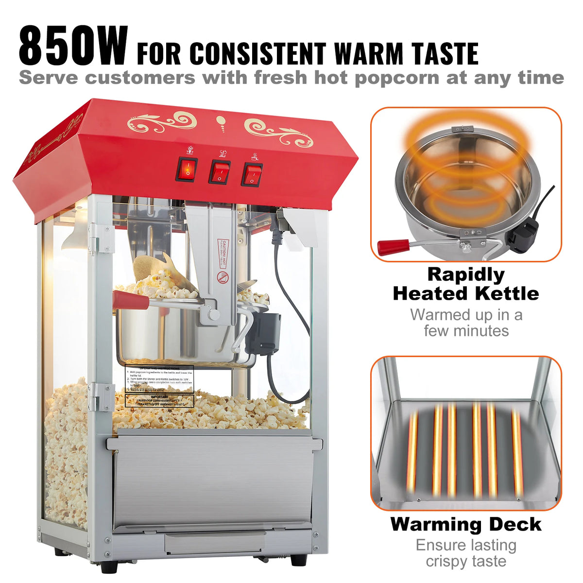 SucceBuy Countertop Popcorn Popper Machine