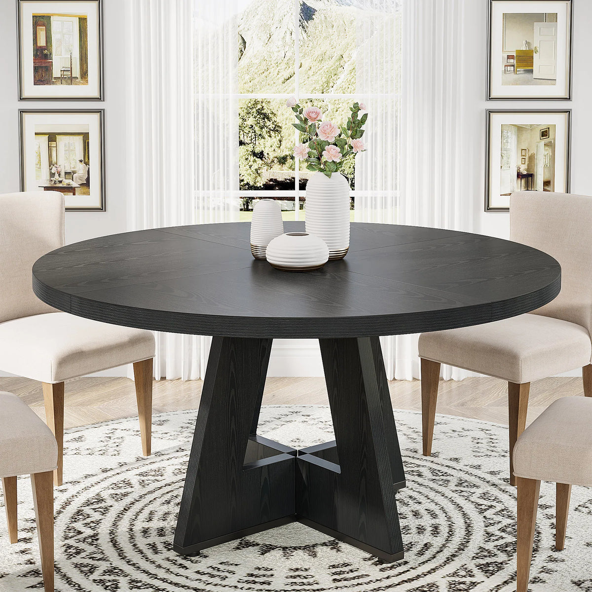 Tribesigns Round Farmhouse Dining Table