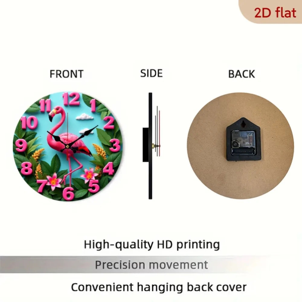 Tropical Flamingo Wall Clock for Nursery Decor