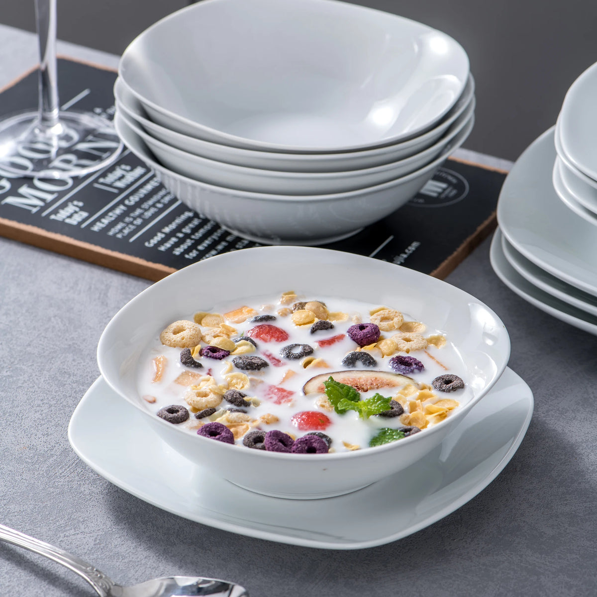 Malacasa Porcelain Dinnerware Set For Home Dining