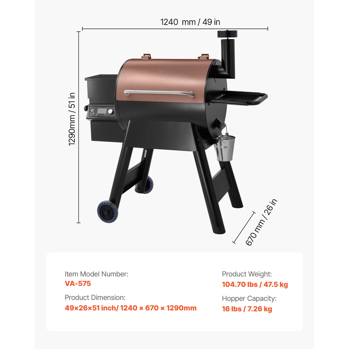 SucceBuy Wood Pellet Grill Smoker With Digital Controller