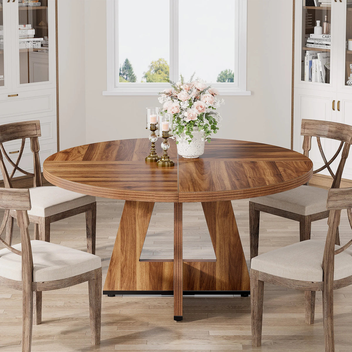 Tribesigns Round Farmhouse Dining Table