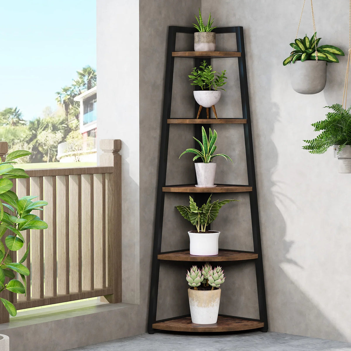 Tribesigns Five Tier Corner Bookshelf