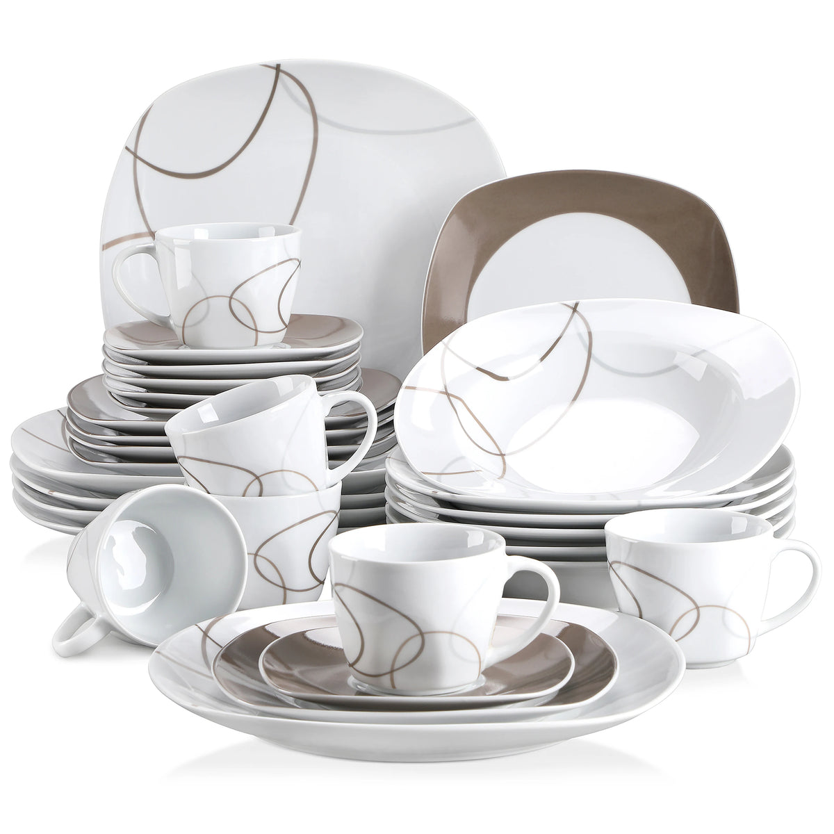 Malacasa Porcelain Ceramic Dinnerware Set