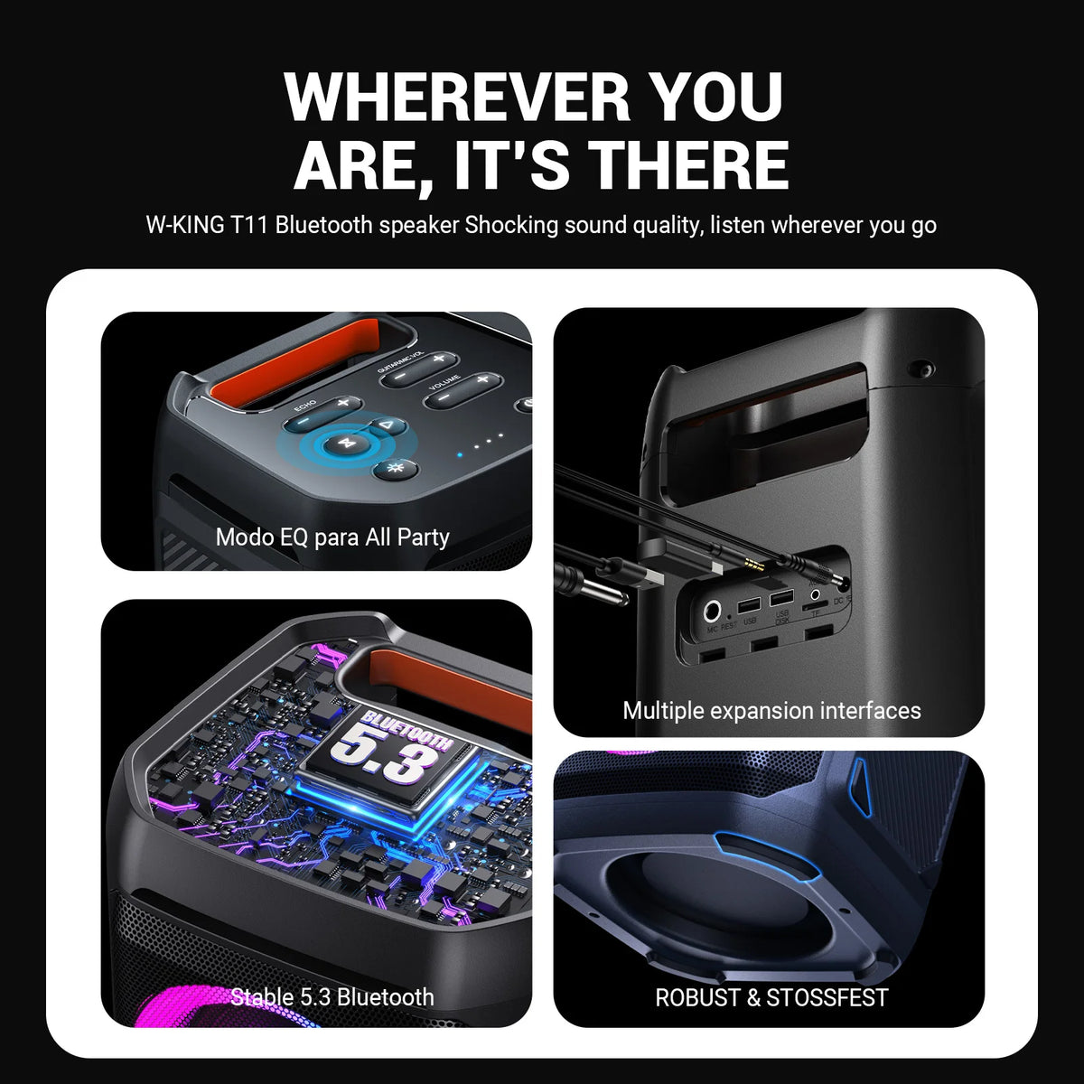 W-King T11 Portable Bluetooth Party Speaker