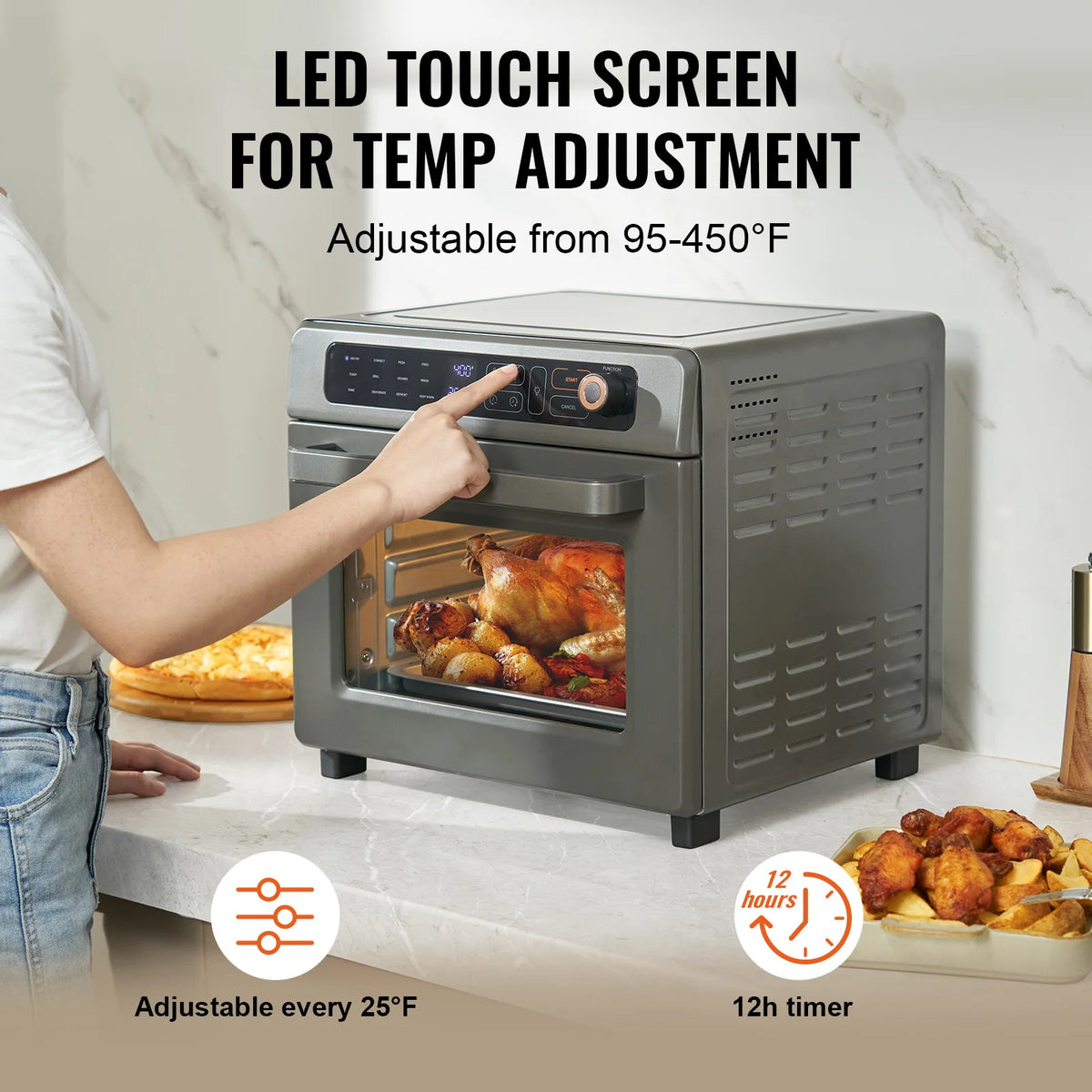 SucceBuy Air Fryer Toaster Oven Stainless Steel Combo