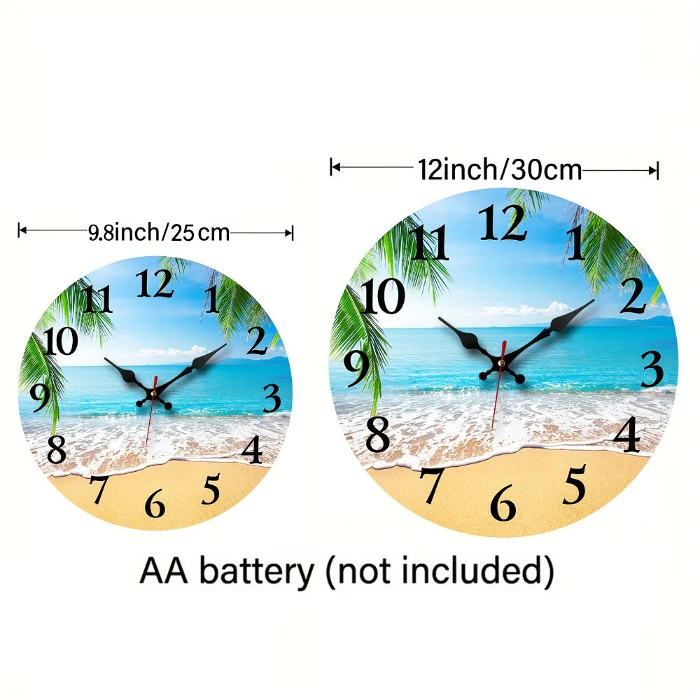 XMSJ Modern Wooden Round Silent Wall Clock