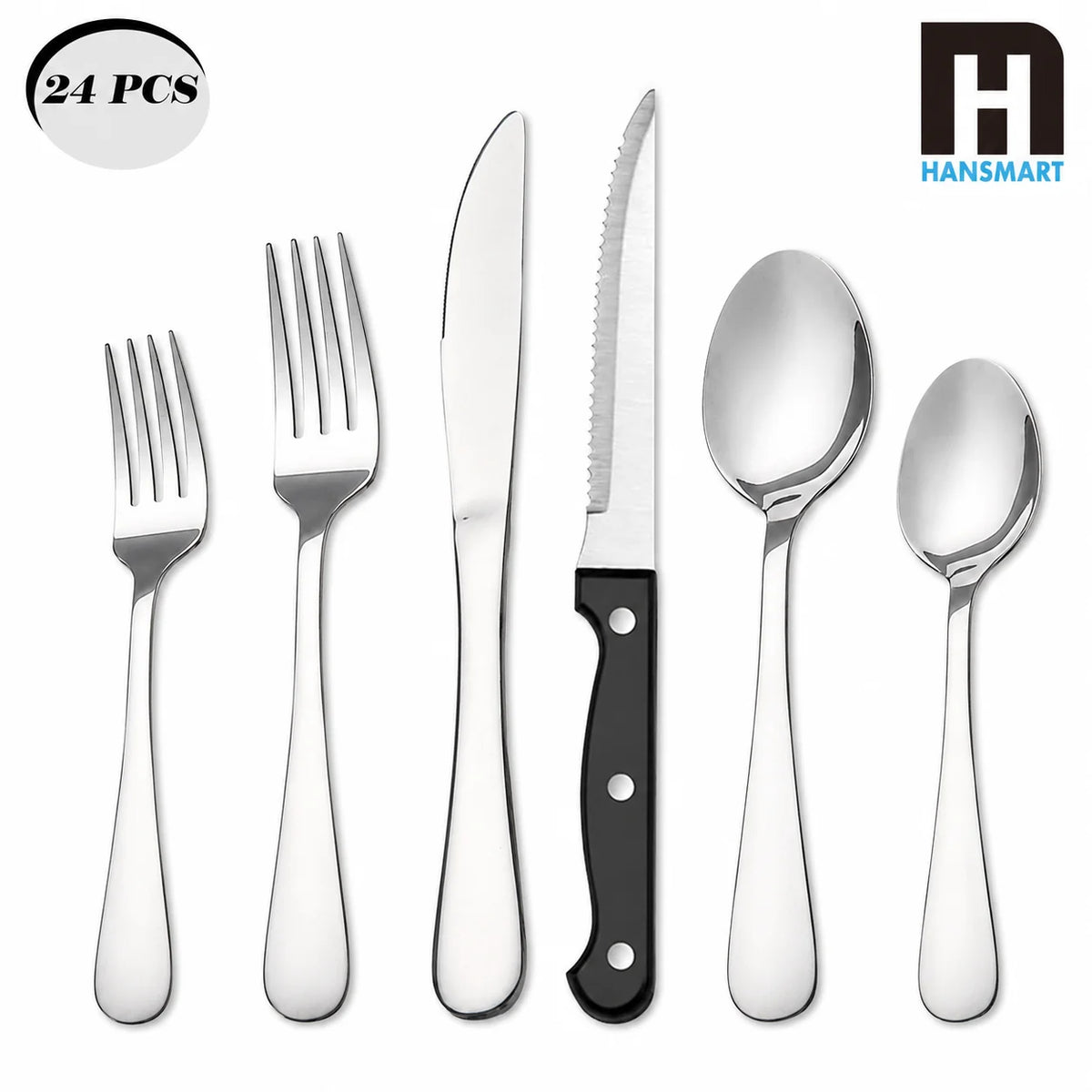 HANSMART Stainless Steel Flatware Set for Four