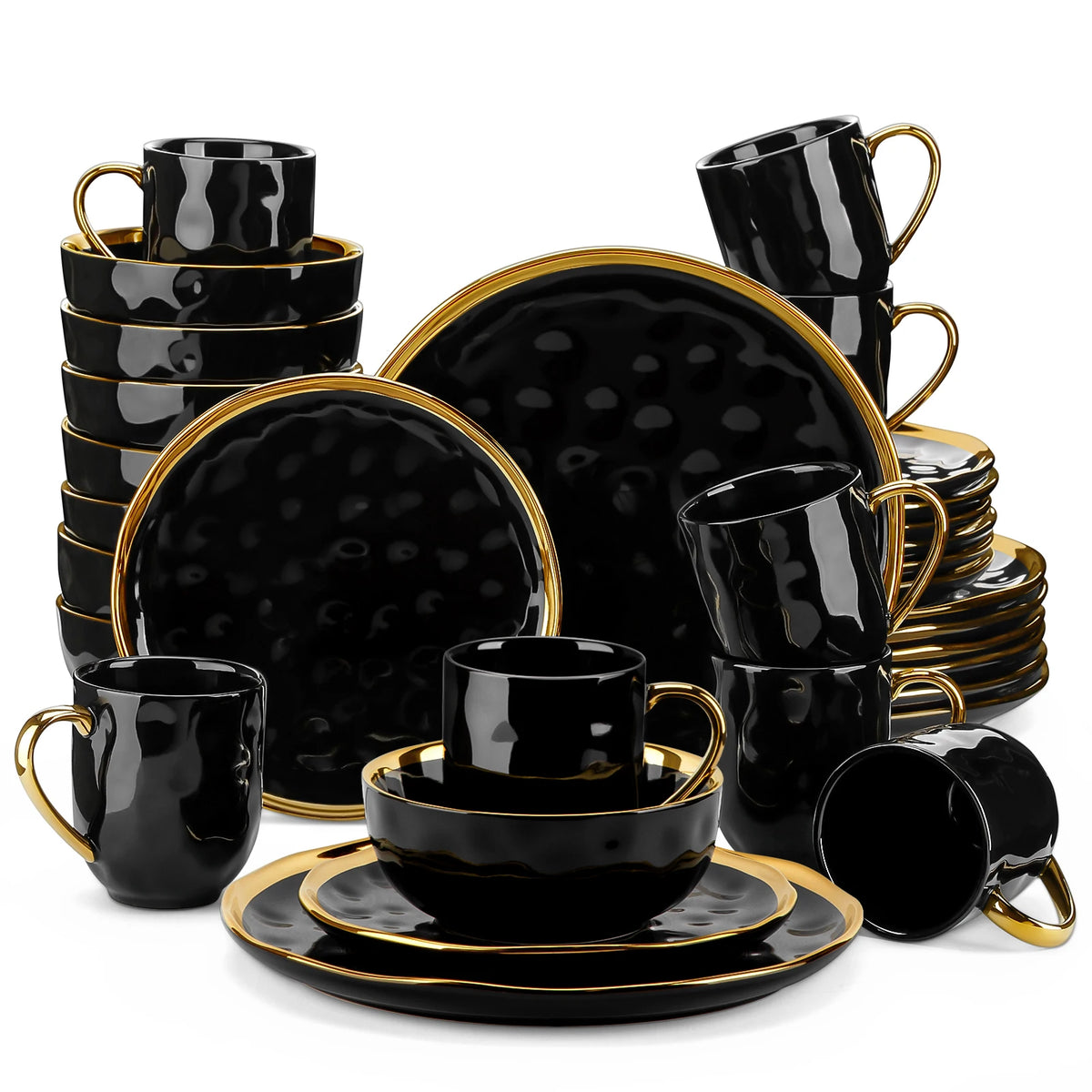 MALACASA Ceramic Dinnerware Set with Plates and Bowls